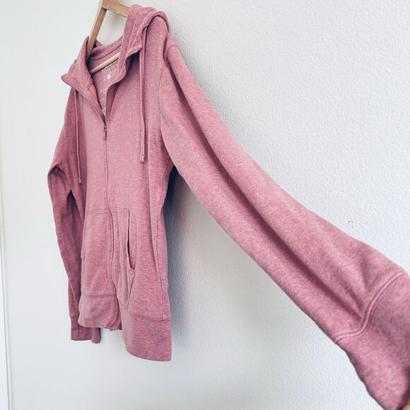 Pact Organic Cotton Pink Full Zip Hoodie Sweatshirt Size Large Sustainable READ - Picture 5 of 14
